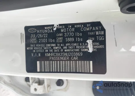 2022 Hyundai Venue Sel из США, поврежденный, VIN KMHRC8A35NU203869